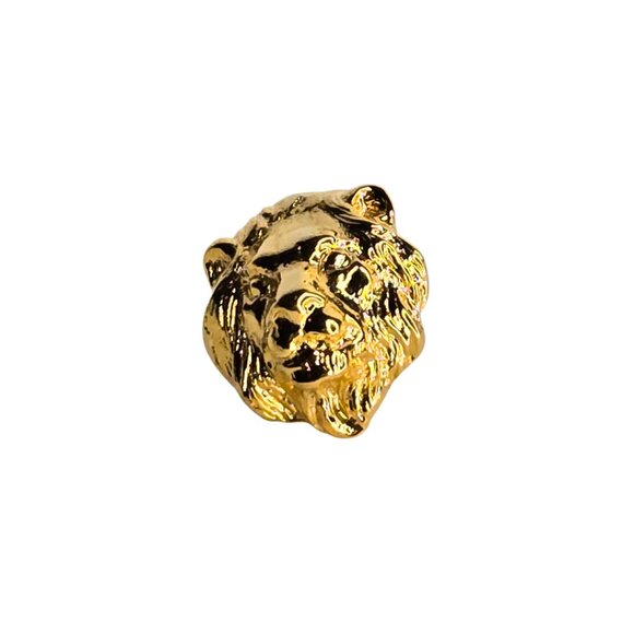 Vintage Lion Head Tie Pin Pinback Lapel Pin Hat Pin - Picture 2 of 3
